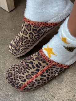 Never Fully Dressed Brown Leopard Print Mule Slippers Hot