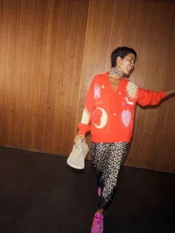 Never Fully Dressed Brown Leopard Print Lace Maeva Midi Skirt Sale