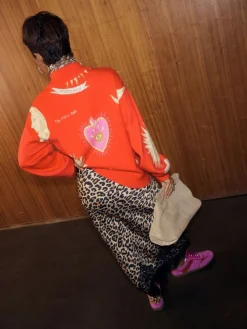 Never Fully Dressed Brown Leopard Print Lace Maeva Midi Skirt Sale