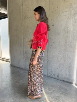 Never Fully Dressed Brown Cherry Leopard Dorris Skirt Hot