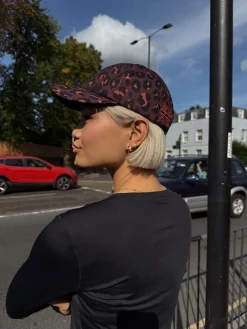 Never Fully Dressed Cotton Twill Cap Burgundy Leopard Discount