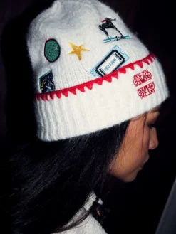Never Fully Dressed Cream Embroidered Beanie