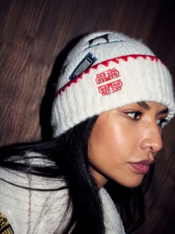 Never Fully Dressed Cream Embroidered Beanie