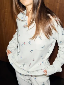 Never Fully Dressed Cream Ski Print Waffle Twosie Pyjamas Outlet