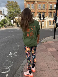 Never Fully Dressed Embroidered Sweatshirt Khaki Green