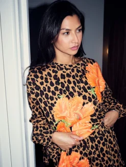 Never Fully Dressed Leopard Print Poppy Cotton Sweatshirt New