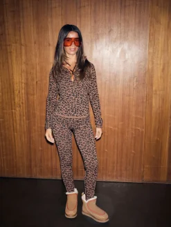 Never Fully Dressed Leopard Thermal Leggings New