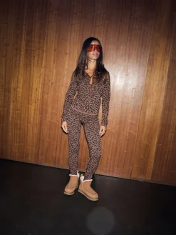 Never Fully Dressed Leopard Thermal Leggings New