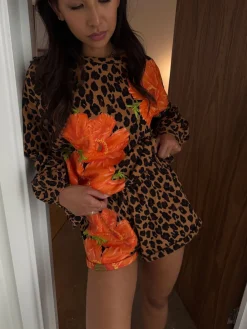 Never Fully Dressed Leopard Poppy Shorts Discount