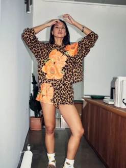 Never Fully Dressed Leopard Poppy Shorts Discount