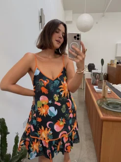 Never Fully Dressed Navy Corazon 100% Viscose Slip Discount