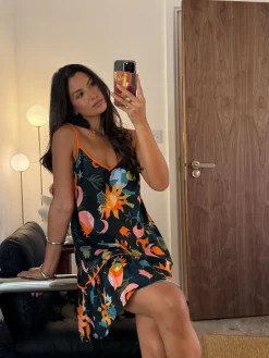 Never Fully Dressed Navy Corazon 100% Viscose Slip Discount