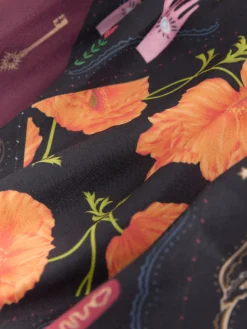 Never Fully Dressed Night Garden Satin Long Line Robe New