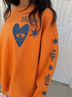 Never Fully Dressed Embroidered Sweatshirt Orange Best