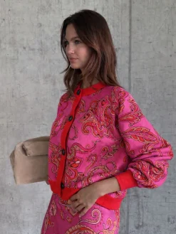 Never Fully Dressed Pink Paisley Oslo Cardigan Outlet