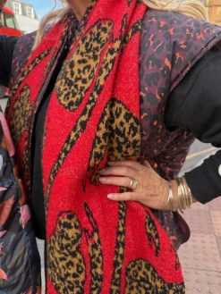 Never Fully Dressed Blanket Scarf Red Animal Bow Discount