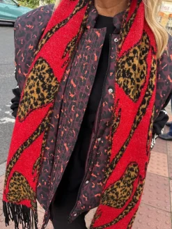 Never Fully Dressed Blanket Scarf Red Animal Bow Discount