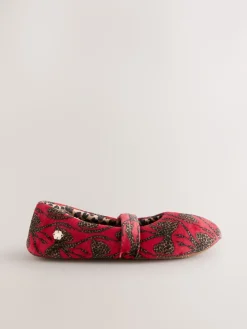 Never Fully Dressed Red Bow Mary Jane Slippers Sale