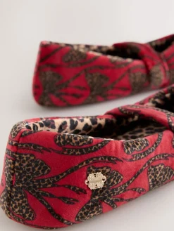 Never Fully Dressed Red Bow Mary Jane Slippers Sale