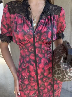 Never Fully Dressed Red Cherry Lyla Dress