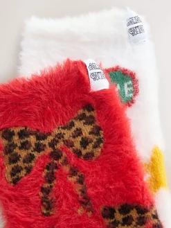 Never Fully Dressed Red/White Elements Cosy Socks 2 Pack Best