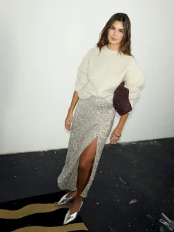 Never Fully Dressed Silver Sequin Jaspre Skirt Outlet