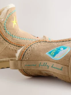 Never Fully Dressed Suede Leather Boots Stone Embroidery Best