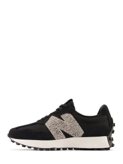 New Balance Black/Leopard Print 327 Trainers Hot