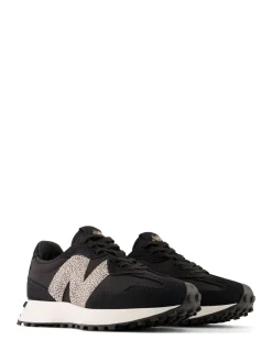 New Balance Black/Leopard Print 327 Trainers Hot