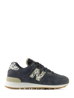 New Balance Black/Leopard Print 574 Trainers