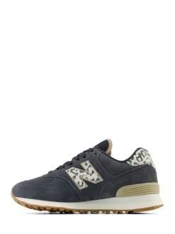 New Balance Black/Leopard Print 574 Trainers
