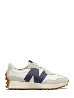 New Balance White/Navy Blue 327 Trainers New