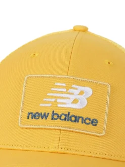 New Balance Yellow Stacked Patch Logo Trucker 100% Cotton Hat New