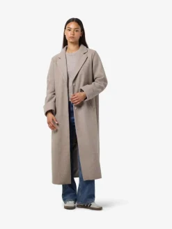 NOISY MAY Brown Long Coat Sale