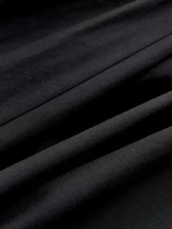 Nothing Ordinary Jersey Woven Mix A Line Heavyweight Cotton Midi Skirt Black Discount