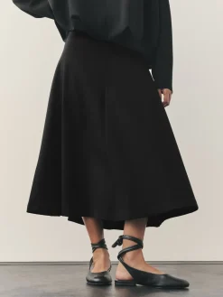 Nothing Ordinary Black Luxe A-Line Midi Skirt