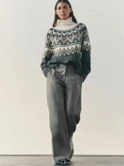 Nothing Ordinary Faux Leather Wide Leg Trousers Grey Best