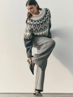 Nothing Ordinary Faux Leather Wide Leg Trousers Grey Best