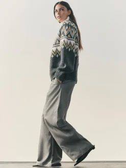 Nothing Ordinary Faux Leather Wide Leg Trousers Grey Best