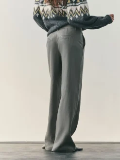 Nothing Ordinary Faux Leather Wide Leg Trousers Grey Best