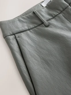 Nothing Ordinary Faux Leather Wide Leg Trousers Grey Best