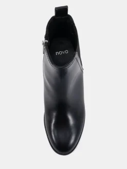 Novo Black Ground Wide Fit Wide Fit Jessie Block Heel V Chelsea Ankle Boots Online