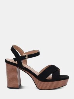 Novo MADISON Platform Heeled Sandals Black New