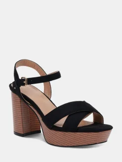 Novo MADISON Platform Heeled Sandals Black New