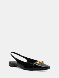Novo Wide Fit Colish Hardware Slingback Flats Black Best
