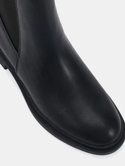 Novo Wide Fit Dottie Flat Chelsea Ankle Boots Black Sale