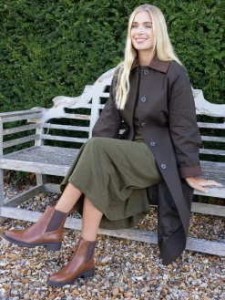 Novo Dottie Flat Chelsea Ankle Boots Brown Online