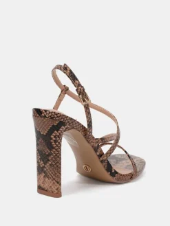 Novo MONDRIAN Strappy Heeled Sandals Brown Sale
