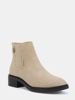 Novo Cream Wide Fit Darlina Flat Chelsea Ankle Boots Best