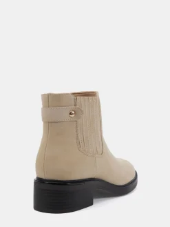 Novo Cream Wide Fit Darlina Flat Chelsea Ankle Boots Best